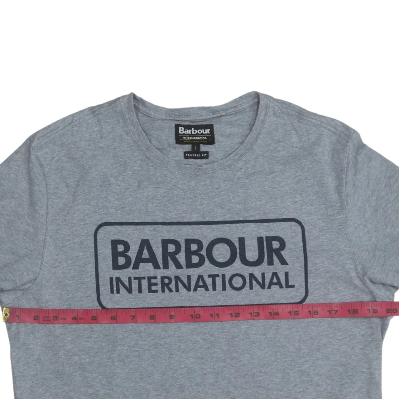 Barbour 90's Spellout Short Sleeves T Shirt Large Grey sold by Vintage Club product image thumbnail 5