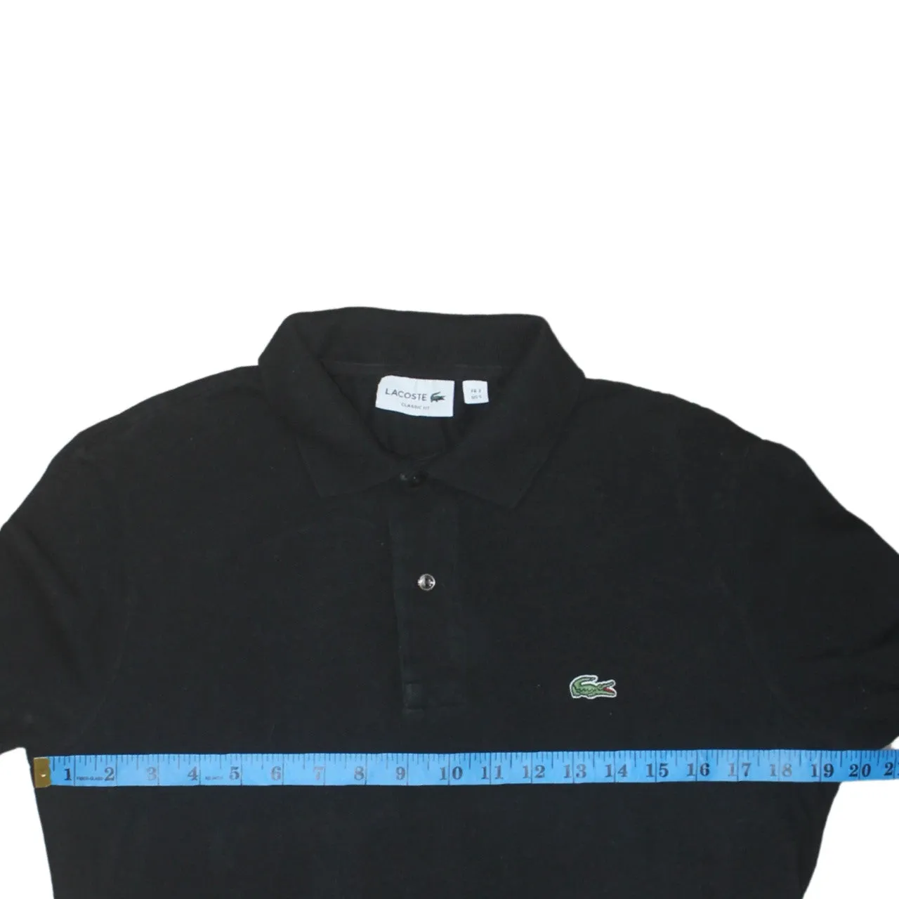 Lacoste 90's Long Sleeve Quarter Button Polo Shirt Small Black sold by Vintage Club product image thumbnail 5