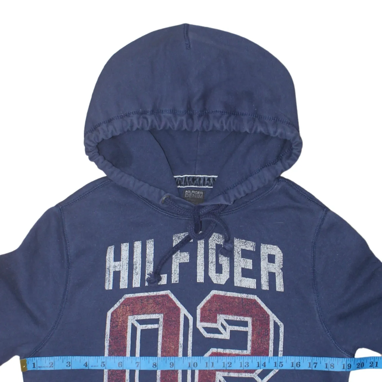 Tommy Hilfiger 90's Hilfiger Pullover Hoodie Small Navy Blue sold by Vintage Club product image thumbnail 5