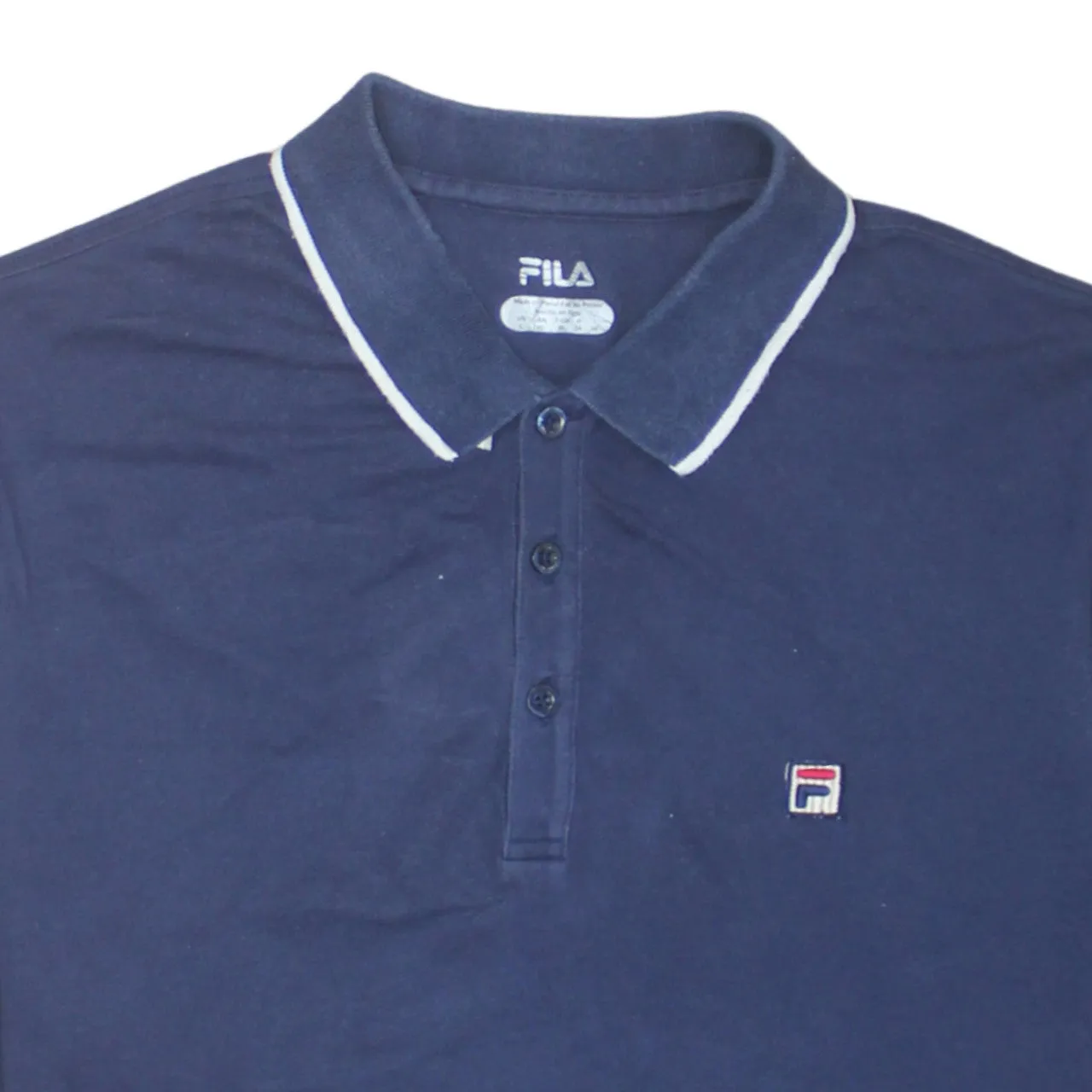 Fila 90's Short Sleeves Quarter Zip Polo Shirt Large Navy Blue sold by Vintage Club product image thumbnail 3