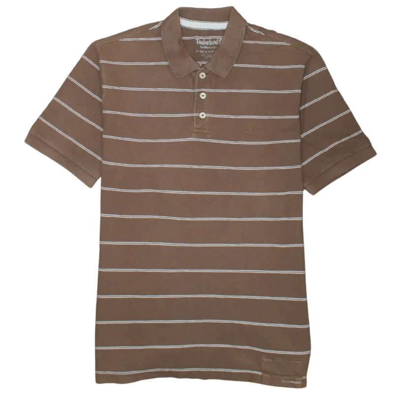 Timberland 90's Short Sleeves Quarter Button Polo Shirt Medium Brown sold by Vintage Club