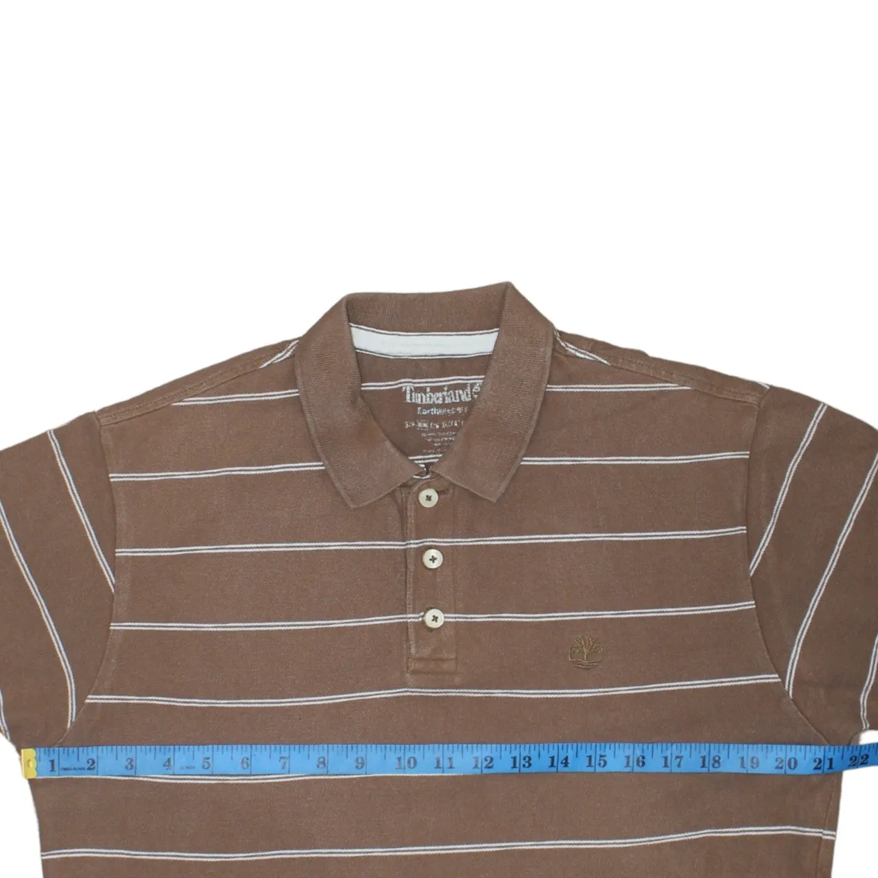 Timberland 90's Short Sleeves Quarter Button Polo Shirt Medium Brown sold by Vintage Club product image thumbnail 5