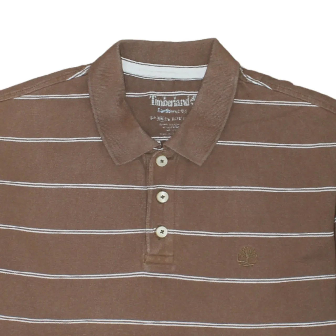Timberland 90's Short Sleeves Quarter Button Polo Shirt Medium Brown sold by Vintage Club product image thumbnail 3