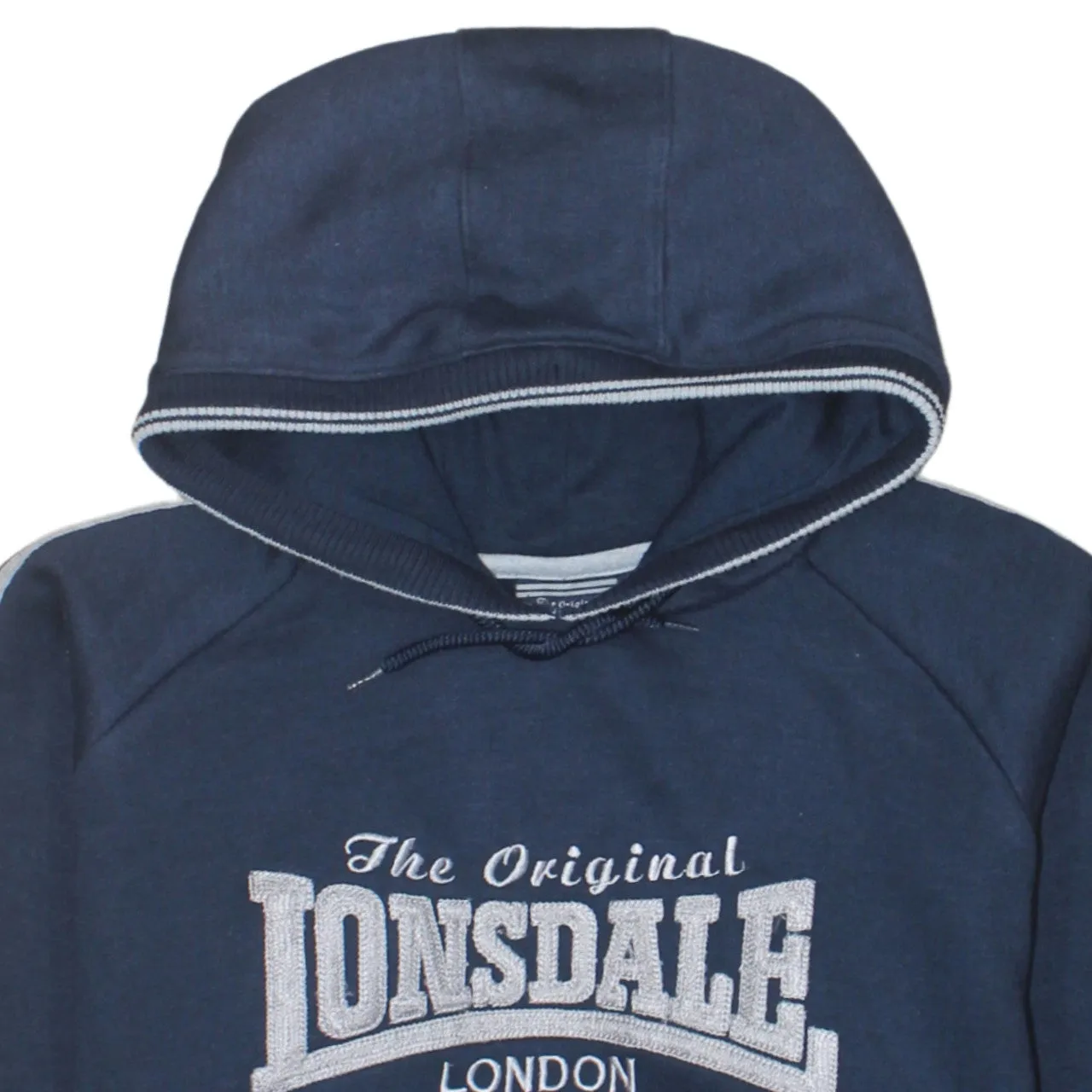 Lonsdale London 90's Spellout Pullover Hoodie Small Navy Blue sold by Vintage Club product image thumbnail 3