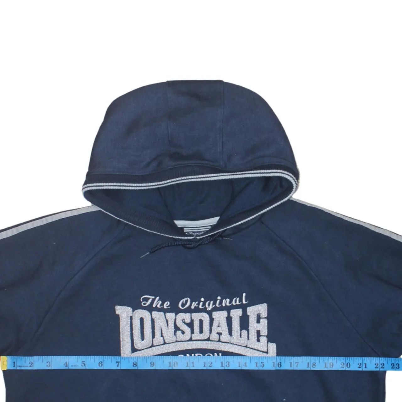 Lonsdale London 90's Spellout Pullover Hoodie Small Navy Blue sold by Vintage Club product image thumbnail 5