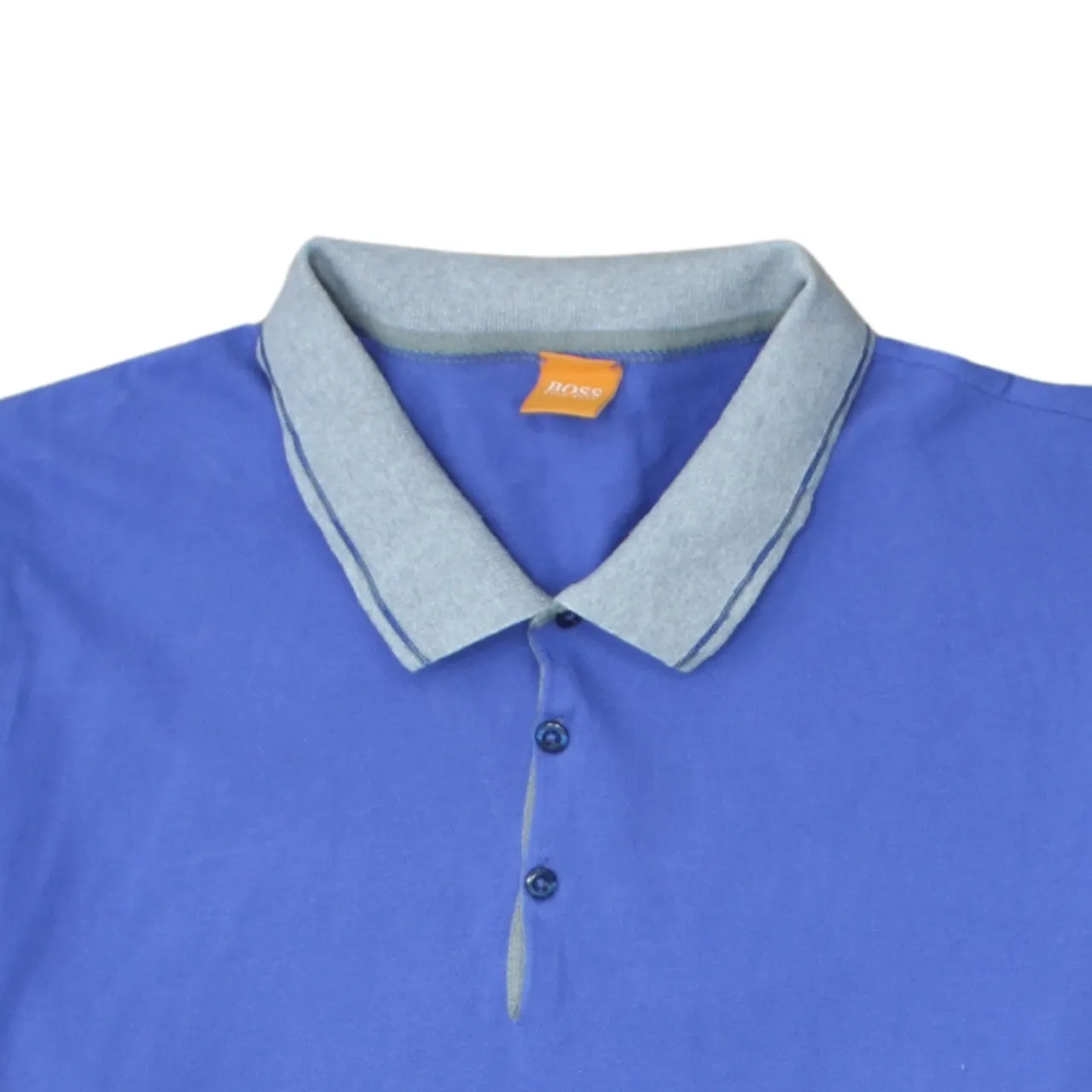 HUGO BOSS 90's Short Sleeves Quarter Button Polo Shirt XXXLarge (3XL) Navy Blue sold by Vintage Club product image thumbnail 3