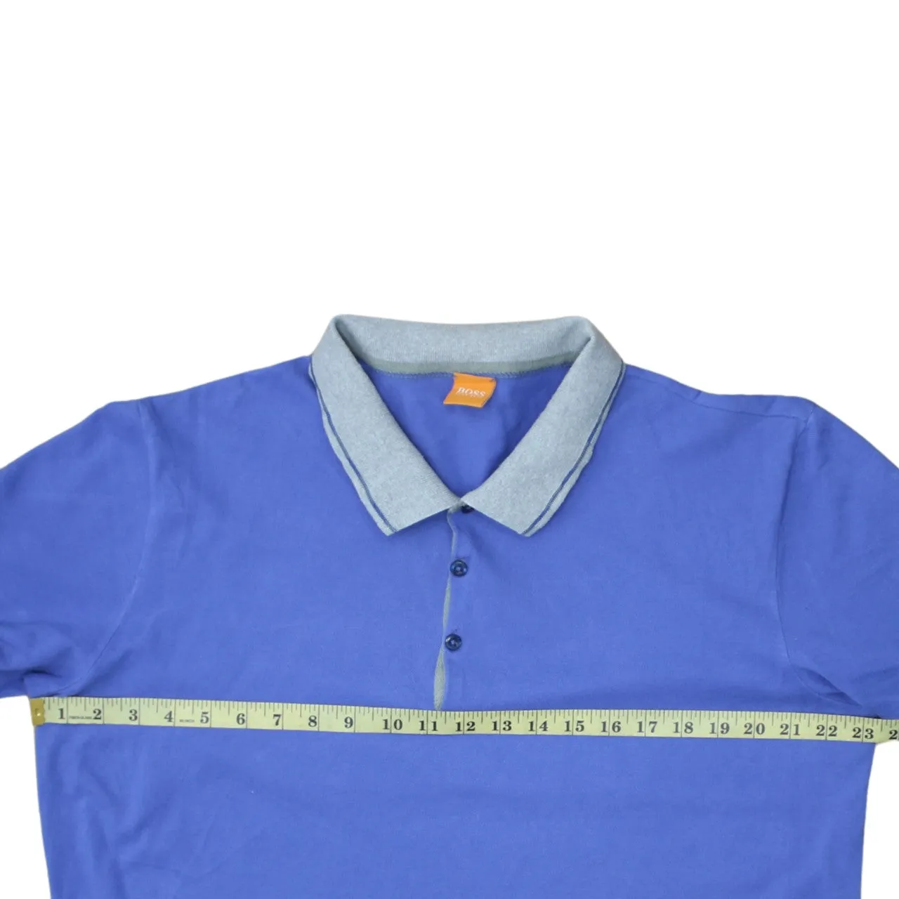 HUGO BOSS 90's Short Sleeves Quarter Button Polo Shirt XXXLarge (3XL) Navy Blue sold by Vintage Club product image thumbnail 5