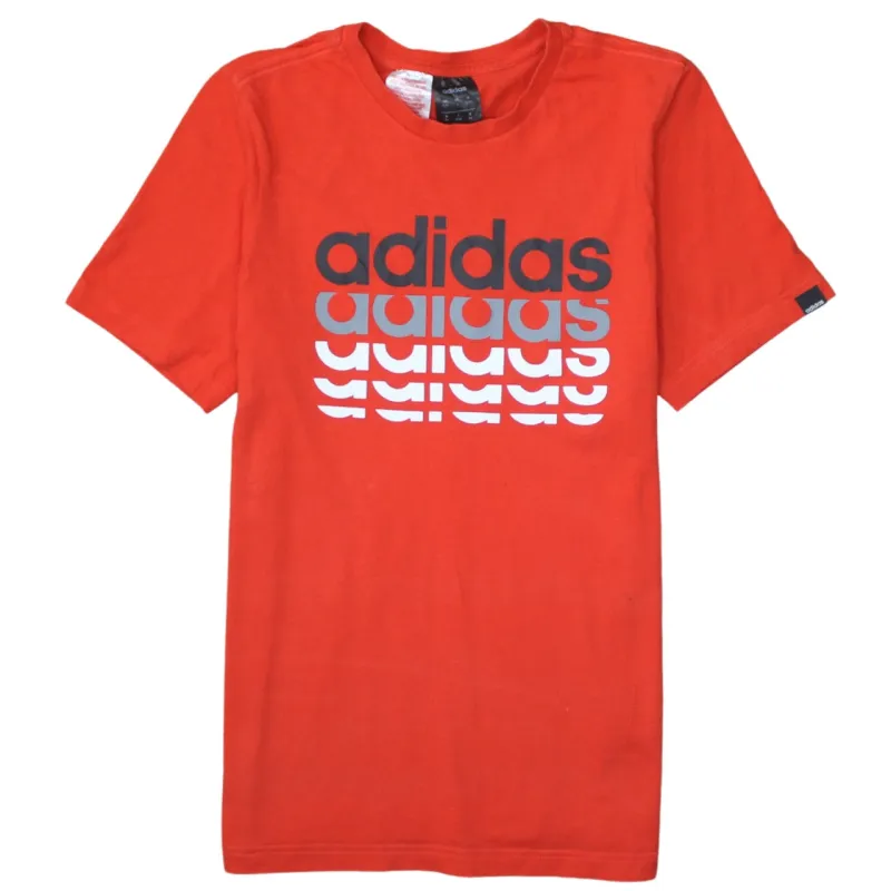 Adidas 90's Spellout Short Sleeves T Shirt Large Red sold by Vintage Club