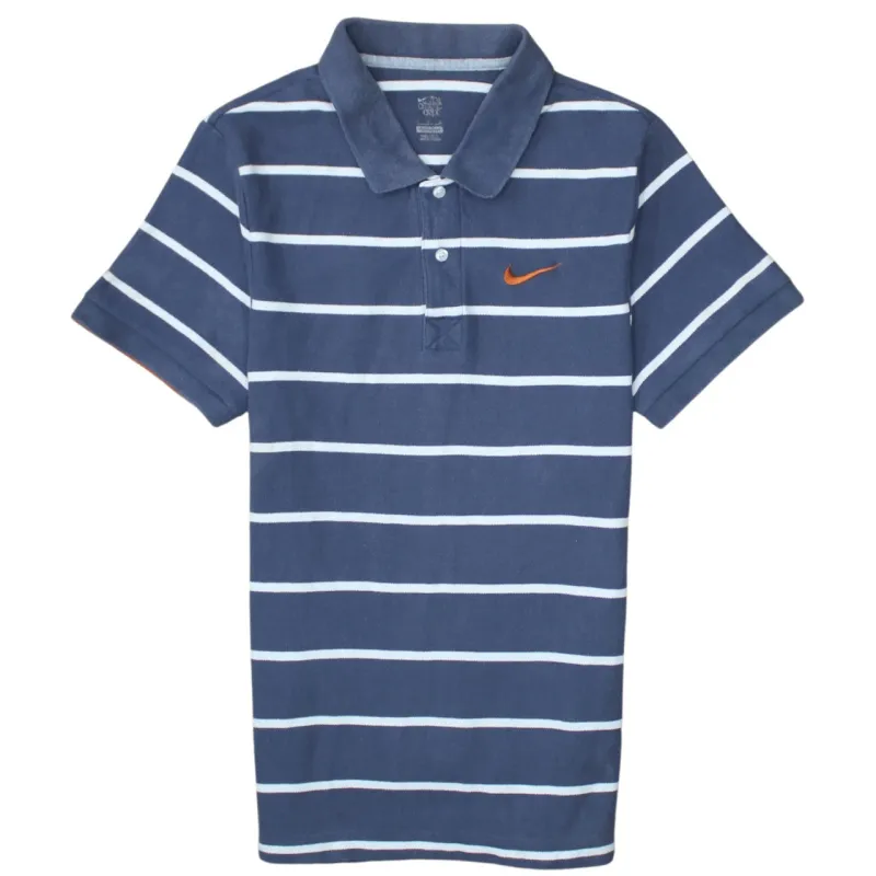 Nike 90's Swoosh Short Sleeves Polo Shirt Small Navy Blue sold by Vintage Club