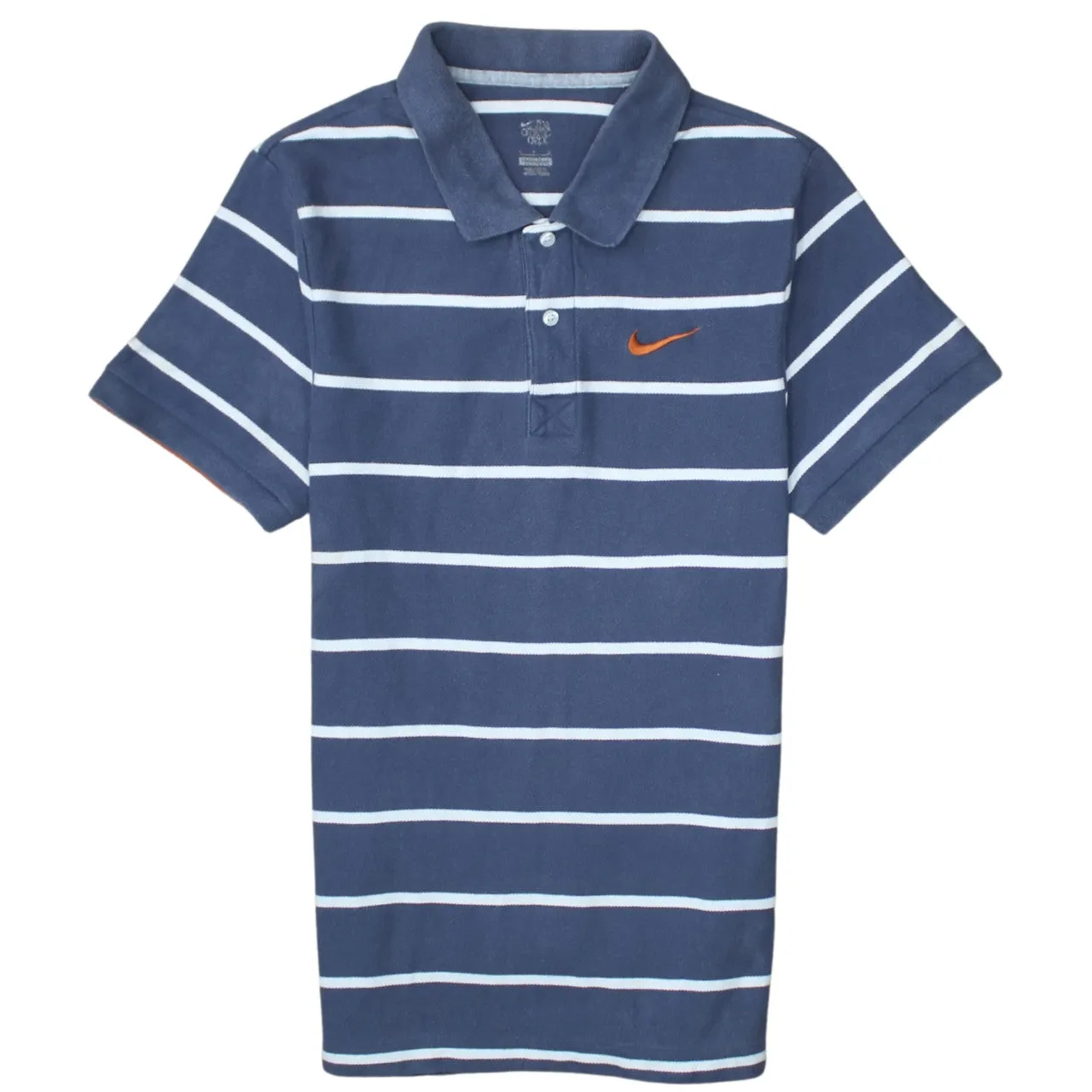 Nike 90's Swoosh Short Sleeves Polo Shirt Small Navy Blue sold by Vintage Club