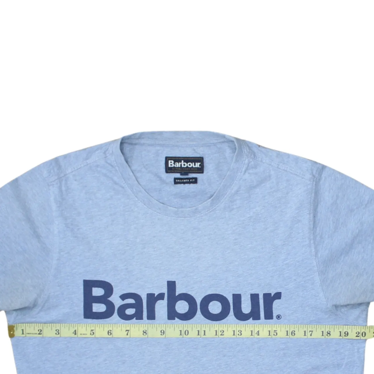 Barbour 90's Spellout Short Sleeves T Shirt Medium Blue sold by Vintage Club product image thumbnail 5