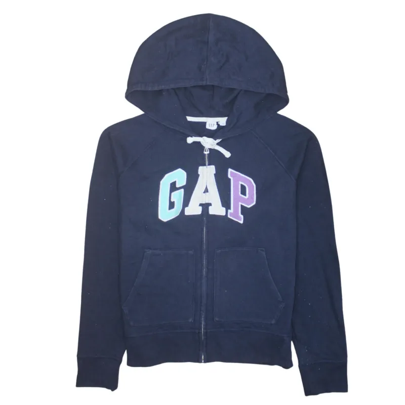 Gap 90's Spellout Full Zip Up Hoodie Large Navy Blue sold by Vintage Club