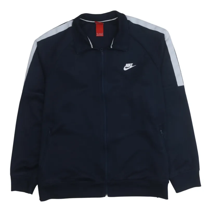 Nike 90's Swoosh Full Zip Up Sweatshirt XXLarge (2XL) Navy Blue made by Nike