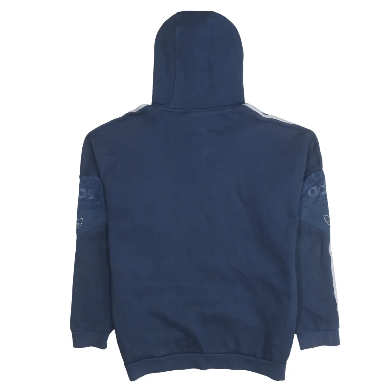 Adidas 90's Striped Sleeve Pullover Hoodie Medium Blue sold by Vintage Club product image thumbnail 2