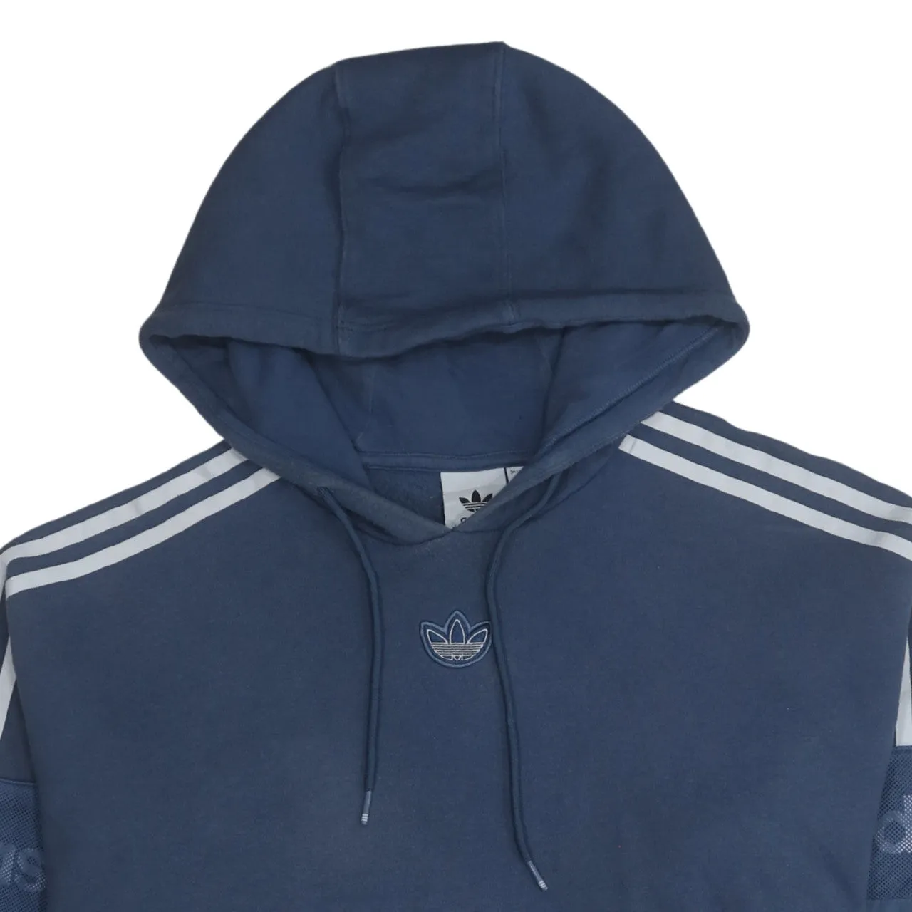 Adidas 90's Striped Sleeve Pullover Hoodie Medium Blue sold by Vintage Club product image thumbnail 3
