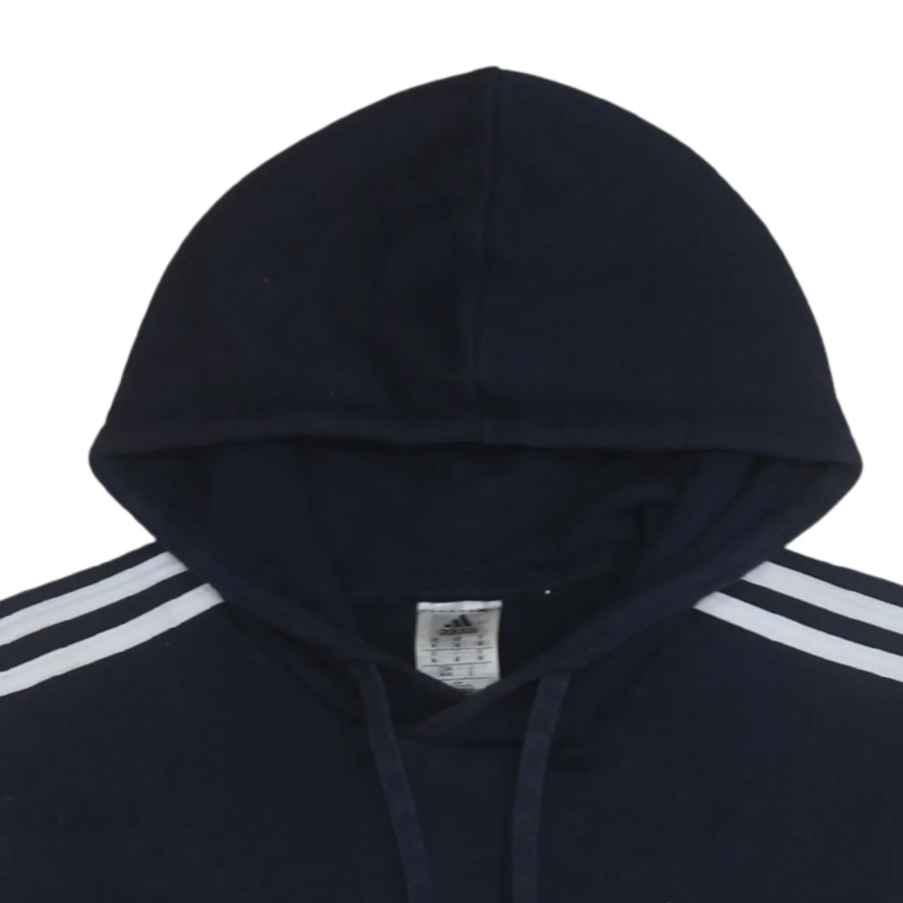Adidas 90's Striped Sleeve Pullover Hoodie Medium Navy Blue sold by Vintage Club product image thumbnail 3