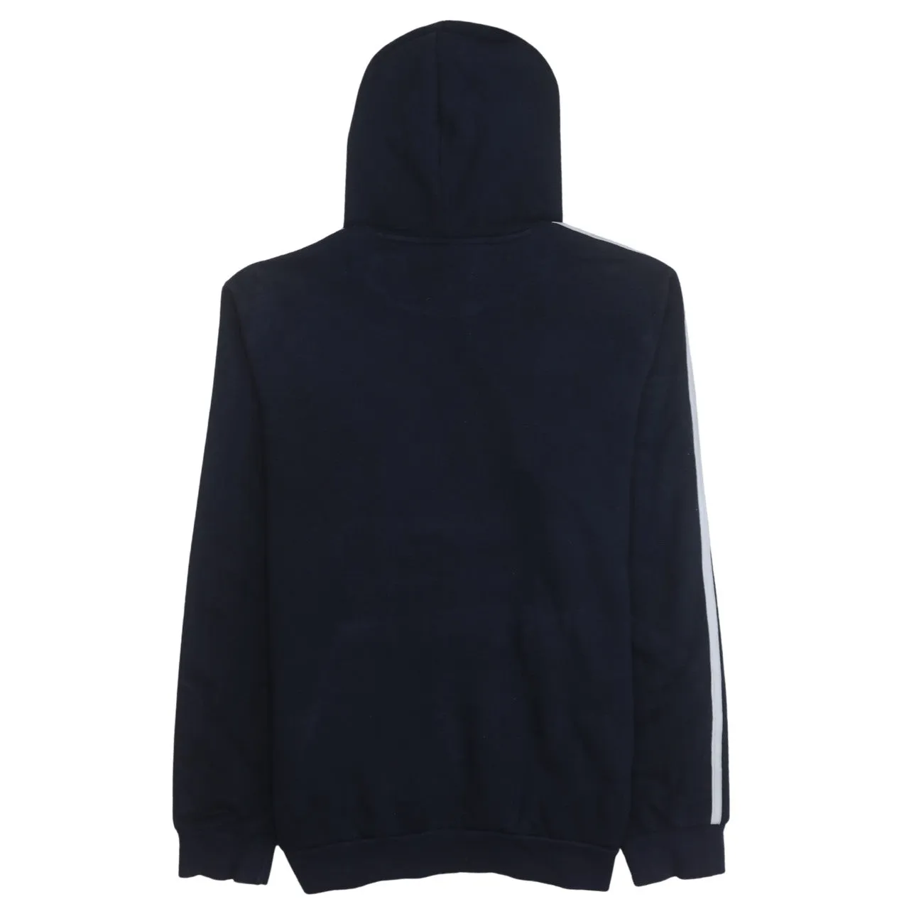 Adidas 90's Striped Sleeve Pullover Hoodie Medium Navy Blue sold by Vintage Club product image thumbnail 2