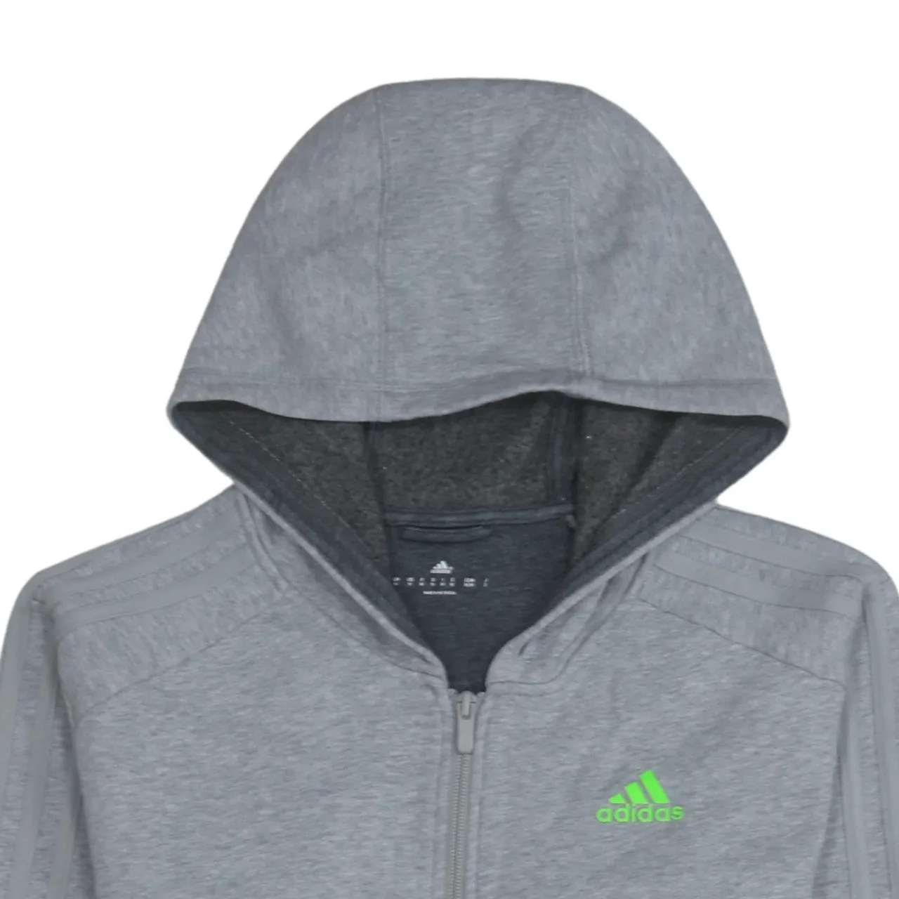 Adidas 90's Striped Sleeve Full Zip Up Hoodie Medium Grey sold by Vintage Club product image thumbnail 3