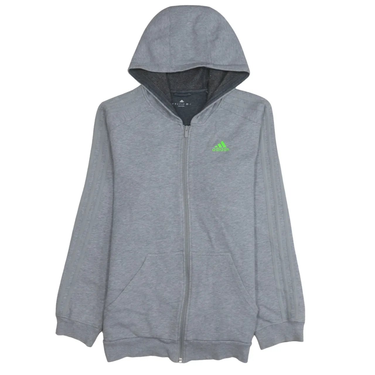 Adidas 90's Striped Sleeve Full Zip Up Hoodie Medium Grey sold by Vintage Club