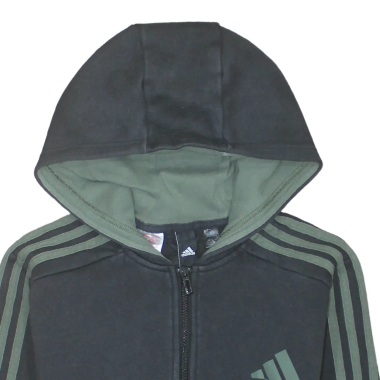 Adidas 90's Striped Sleeve Full Zip Up Hoodie Large Black sold by Vintage Club product image thumbnail 3