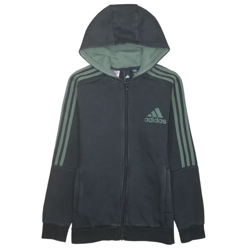 Adidas 90's Striped Sleeve Full Zip Up Hoodie Large Black sold by Vintage Club