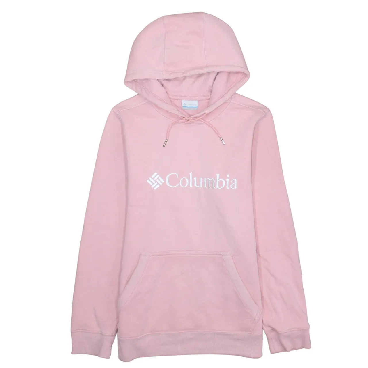 Columbia 90's Spellout Pullover Hoodie Small Pink sold by Vintage Club