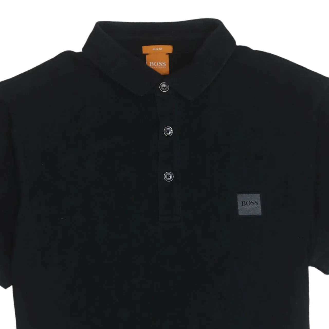 HUGO BOSS 90's Short Sleeves Quarter Button Polo Shirt Medium Black sold by Vintage Club product image thumbnail 3