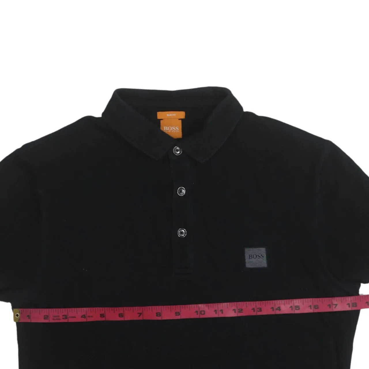 HUGO BOSS 90's Short Sleeves Quarter Button Polo Shirt Medium Black sold by Vintage Club product image thumbnail 5