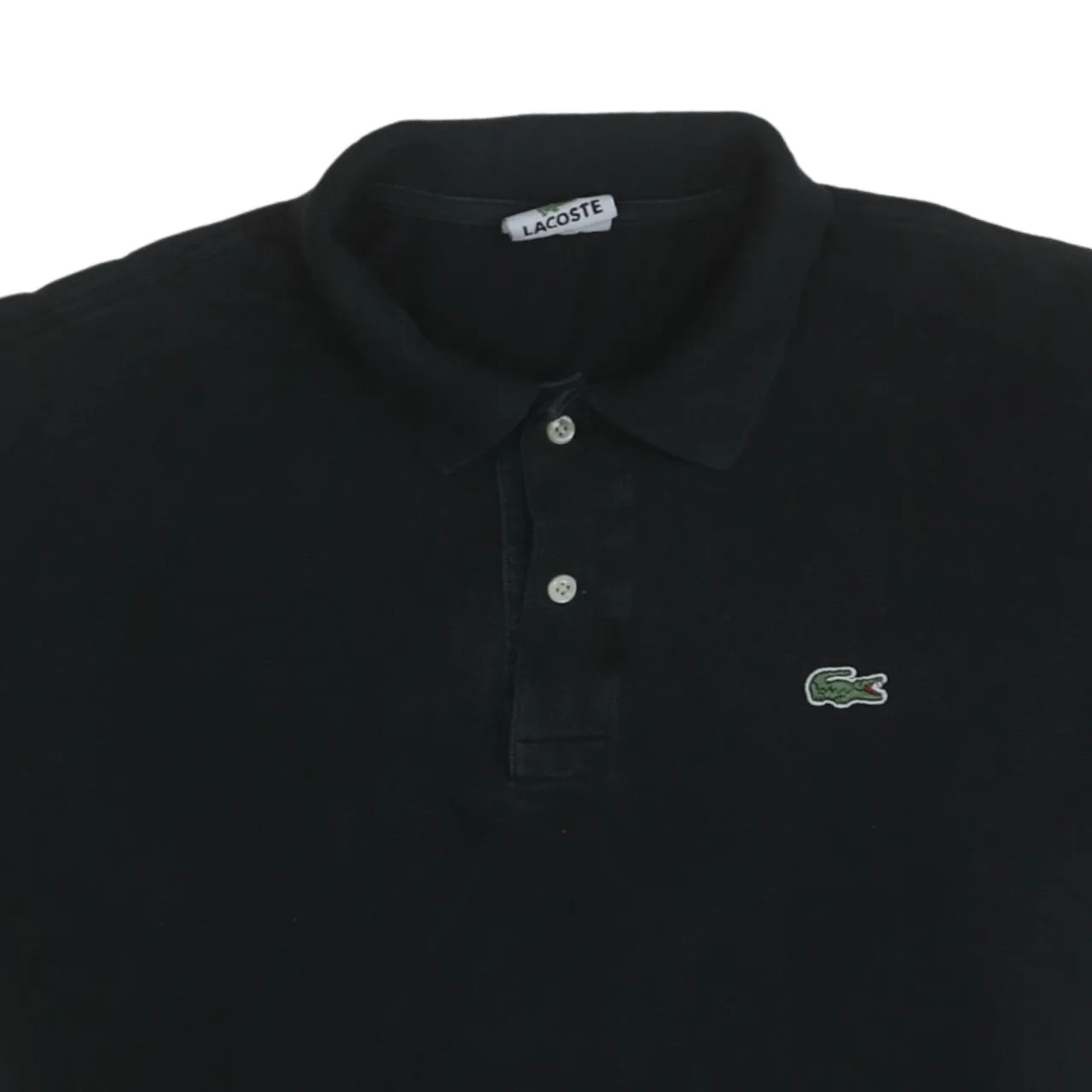 Lacoste 90's Short Sleeves Quarter Button Polo Shirt Large Black sold by Vintage Club product image thumbnail 3