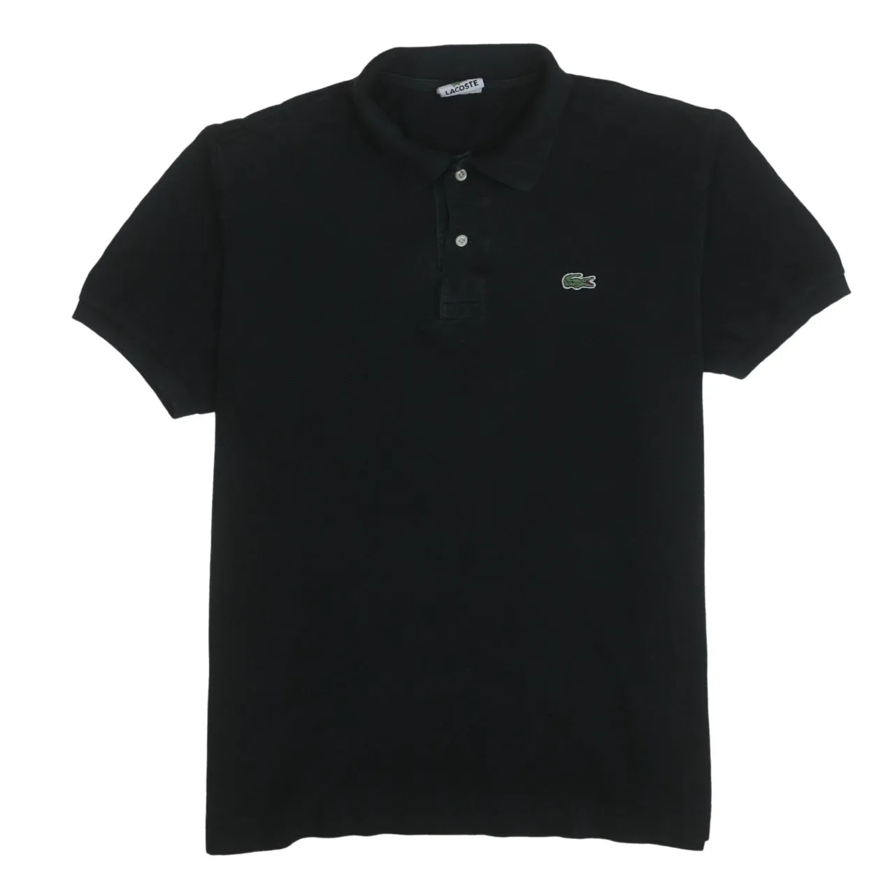 Lacoste 90's Short Sleeves Quarter Button Polo Shirt Large Black sold by Vintage Club