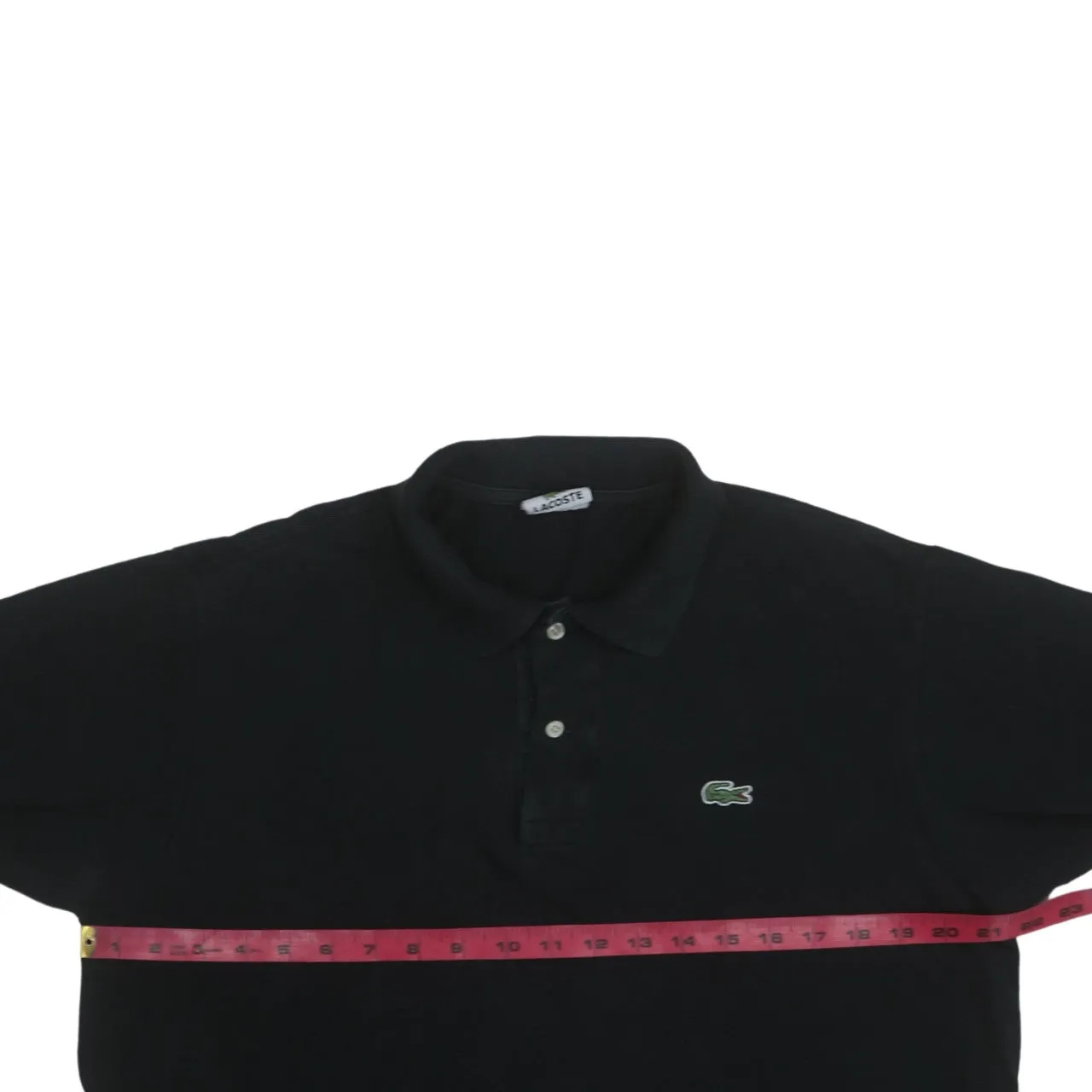 Lacoste 90's Short Sleeves Quarter Button Polo Shirt Large Black sold by Vintage Club product image thumbnail 5