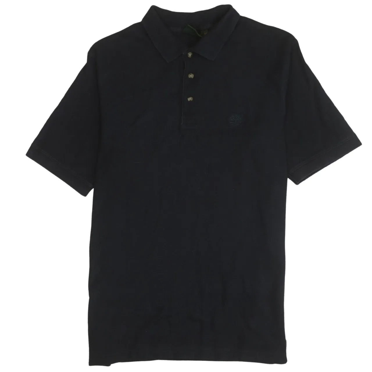 Timberland 90's Short Sleeves Quarter Button Polo Shirt Medium Black sold by Vintage Club