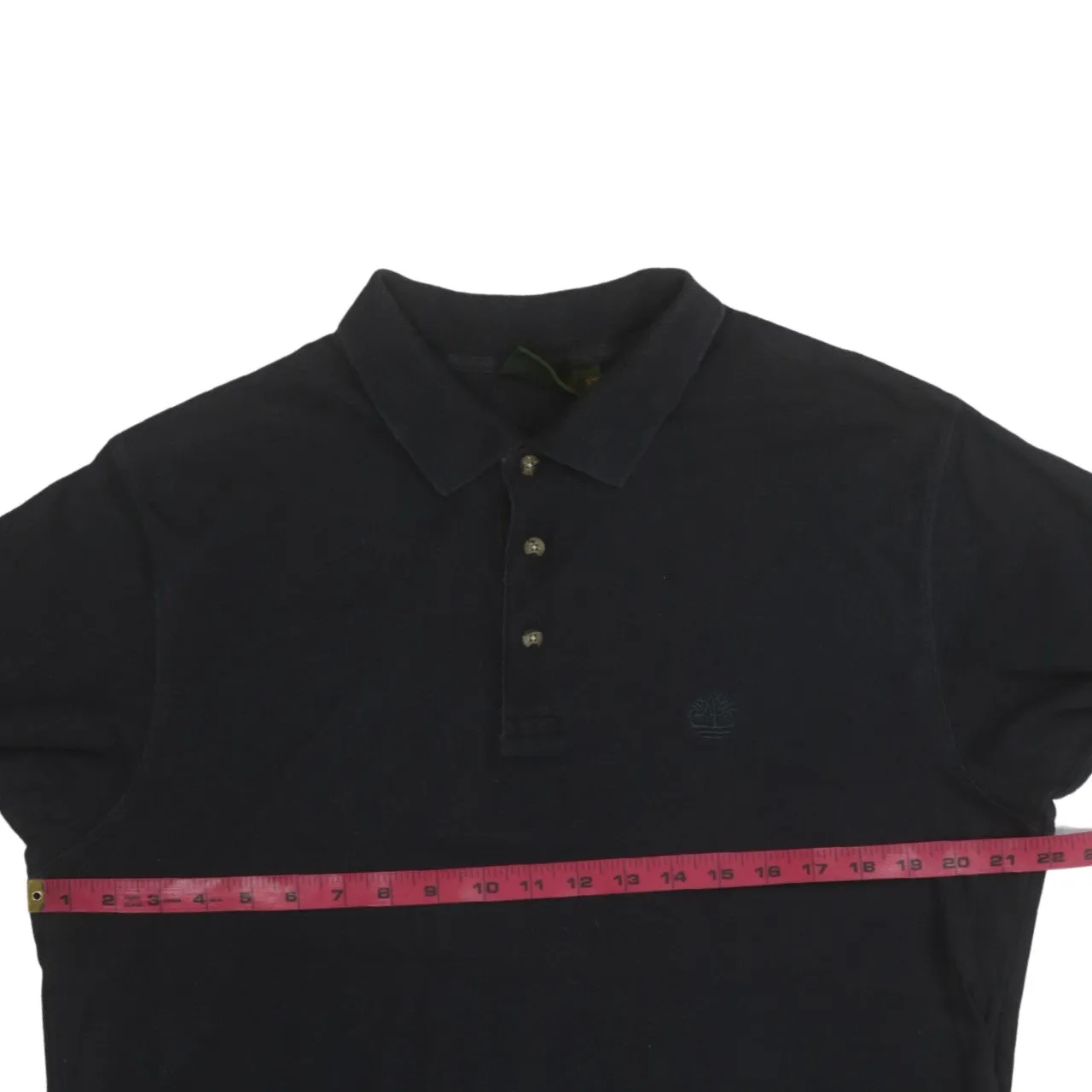 Timberland 90's Short Sleeves Quarter Button Polo Shirt Medium Black sold by Vintage Club product image thumbnail 5