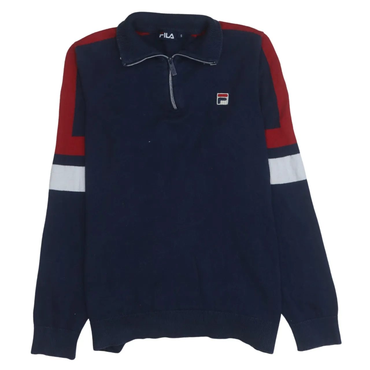 Fila 90's Lightweight Quarter Zip Sweatshirt Small Navy Blue sold by Vintage Club