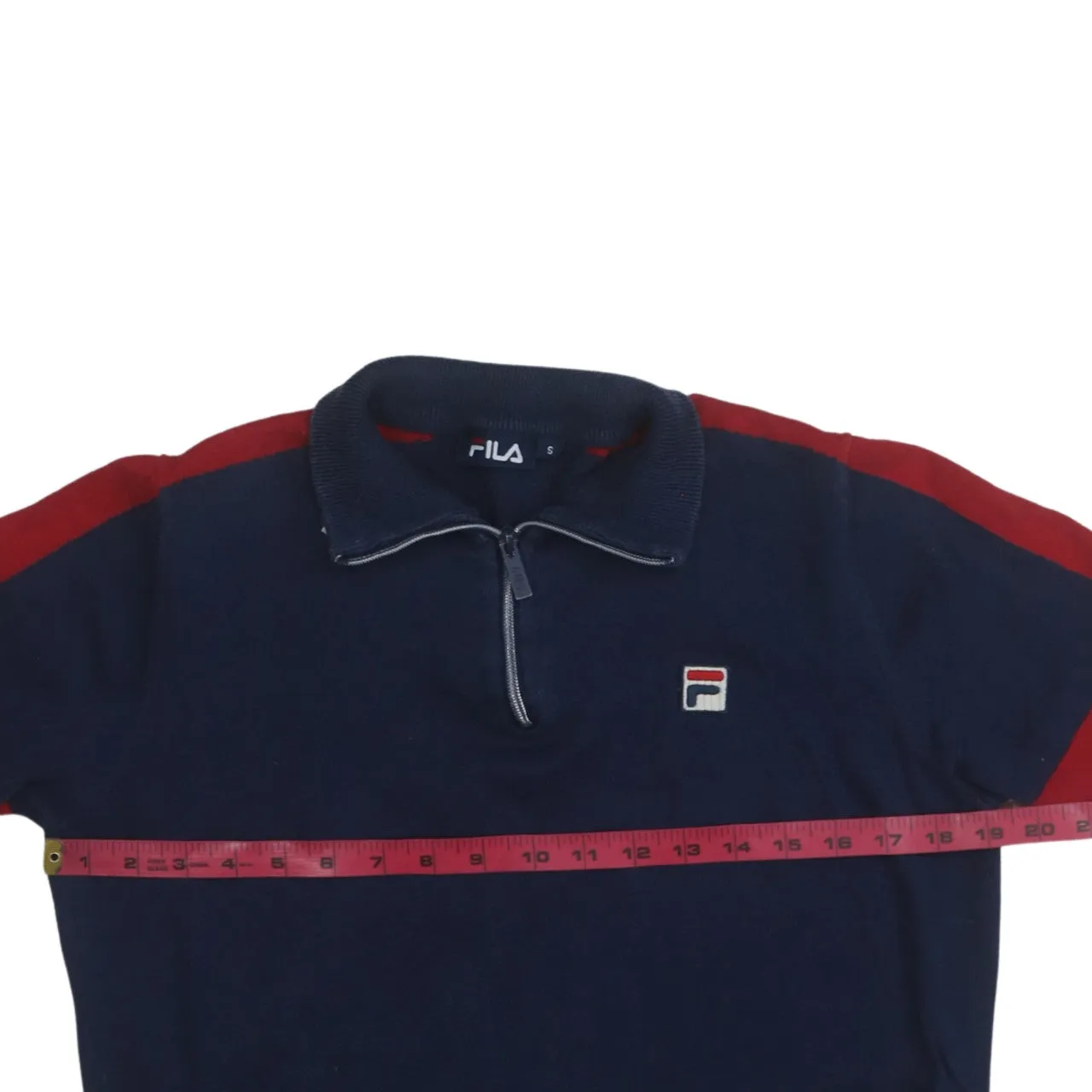 Fila 90's Lightweight Quarter Zip Sweatshirt Small Navy Blue sold by Vintage Club product image thumbnail 5