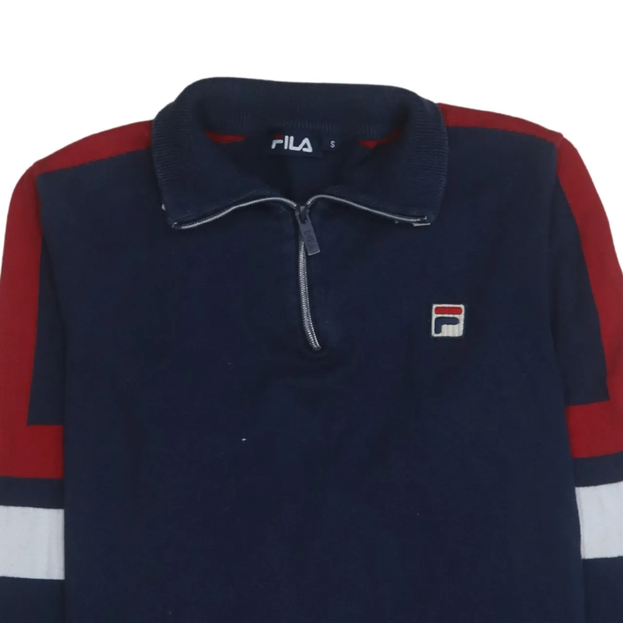 Fila 90's Lightweight Quarter Zip Sweatshirt Small Navy Blue sold by Vintage Club product image thumbnail 3