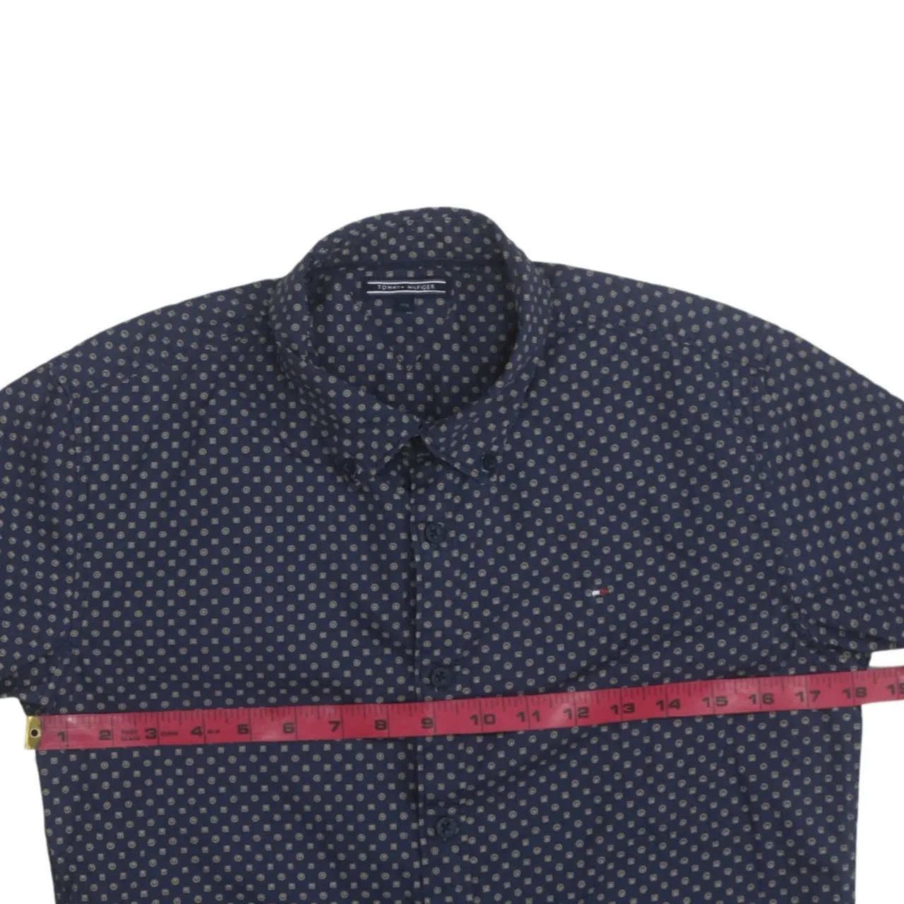 Tommy Hilfiger 90's Short Sleeves Button Up T Shirt Small Navy Blue sold by Vintage Club product image thumbnail 5