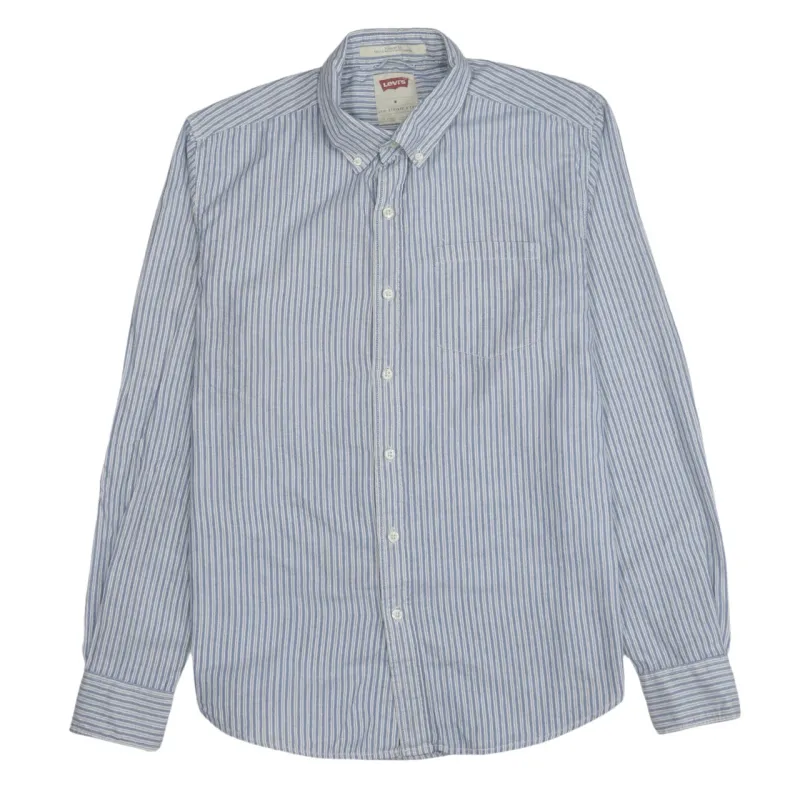 Levi's 90's Long Sleeve Button Up Shirt Medium Blue sold by Vintage Club