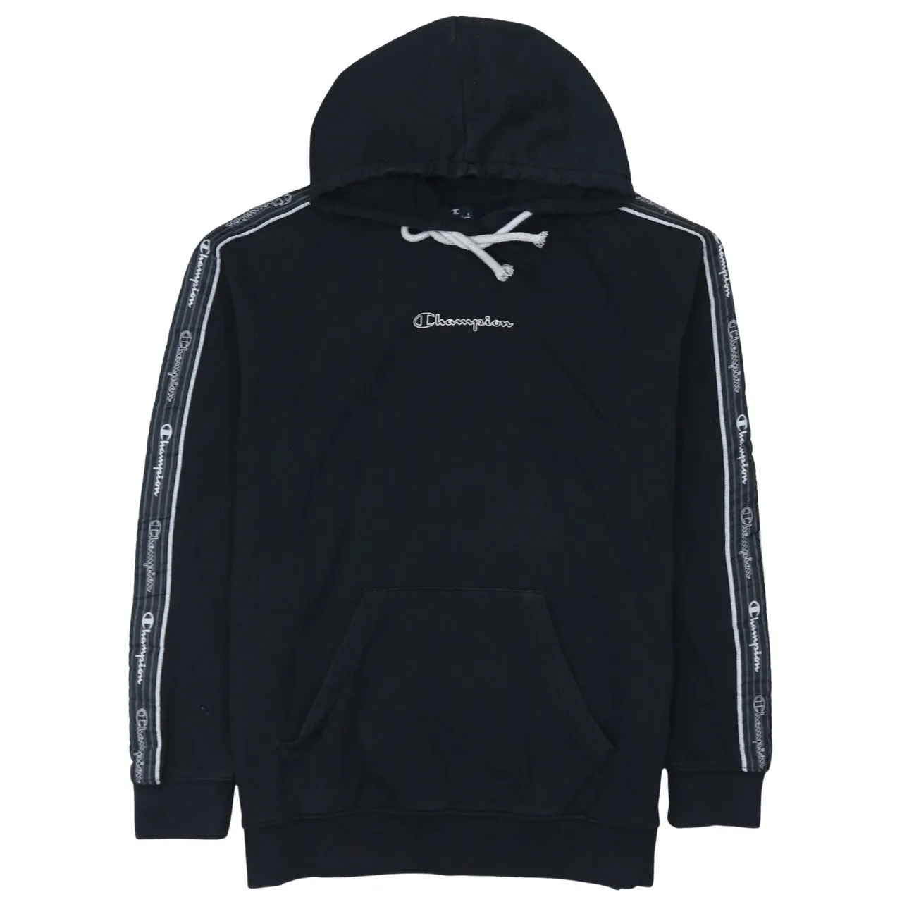 Champion 90's Drawstring Pockets Pullover Hoodie Medium Black sold by Vintage Club