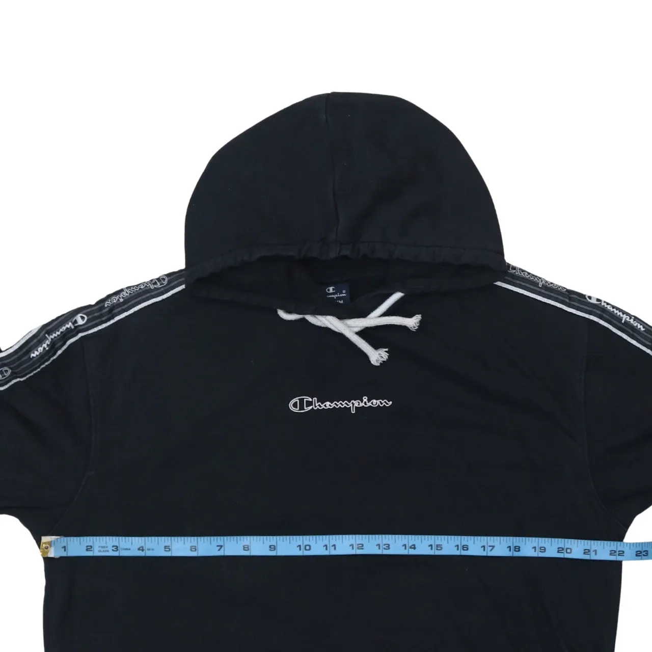 Champion 90's Drawstring Pockets Pullover Hoodie Medium Black sold by Vintage Club product image thumbnail 5