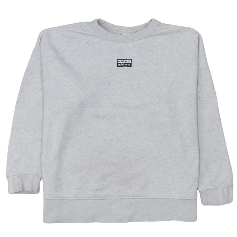 Adidas 90's 3 Stripes Cuff Crew Neck Sweatshirt Large Grey sold by Vintage Club