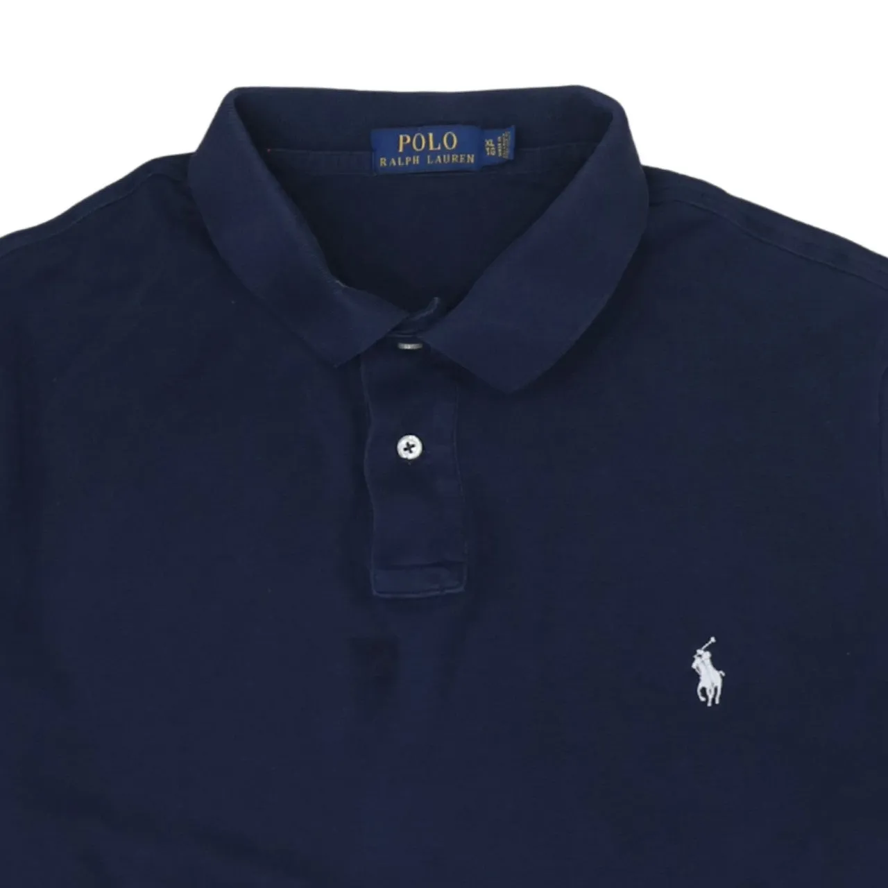 Polo Ralph Lauren 90's Short Sleeves Quarter Button Polo Shirt XLarge Navy Blue sold by Vintage Club product image thumbnail 3