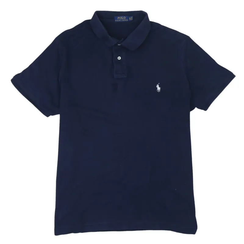 Polo Ralph Lauren 90's Short Sleeves Quarter Button Polo Shirt XLarge Navy Blue sold by Vintage Club