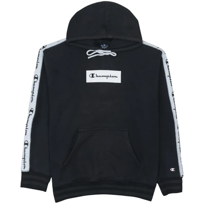 Champion 90's Spellout Pullover Hoodie Medium Black sold by Vintage Club