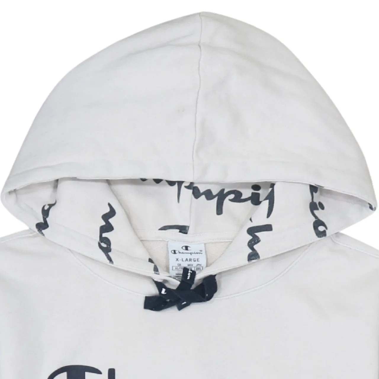 Champion 90's Spellout Pullover Hoodie XLarge White sold by Vintage Club product image thumbnail 3