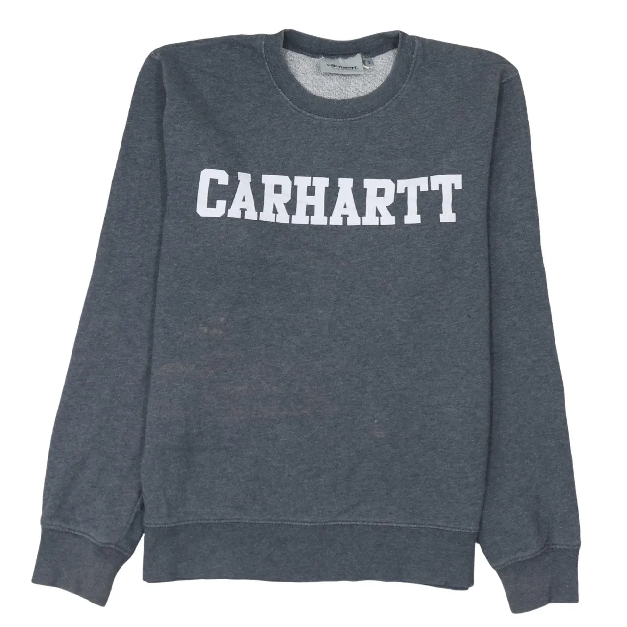 Carhartt 90's Spellout Crew Neck Sweatshirt Small Grey sold by Vintage Club