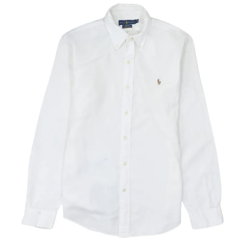 Polo Ralph Lauren 90's Long Sleeve Button Up Shirt Medium White made by Vintage Club