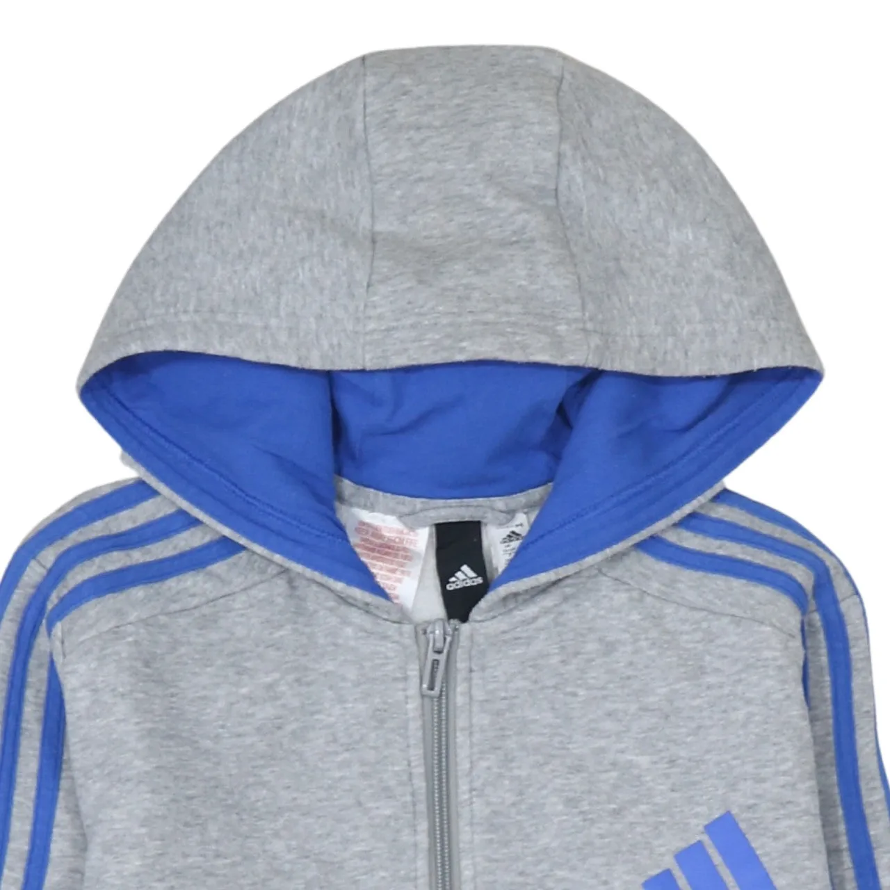 Adidas 90's Striped Sleeve Full Zip Up Hoodie Large Grey sold by Vintage Club product image thumbnail 3