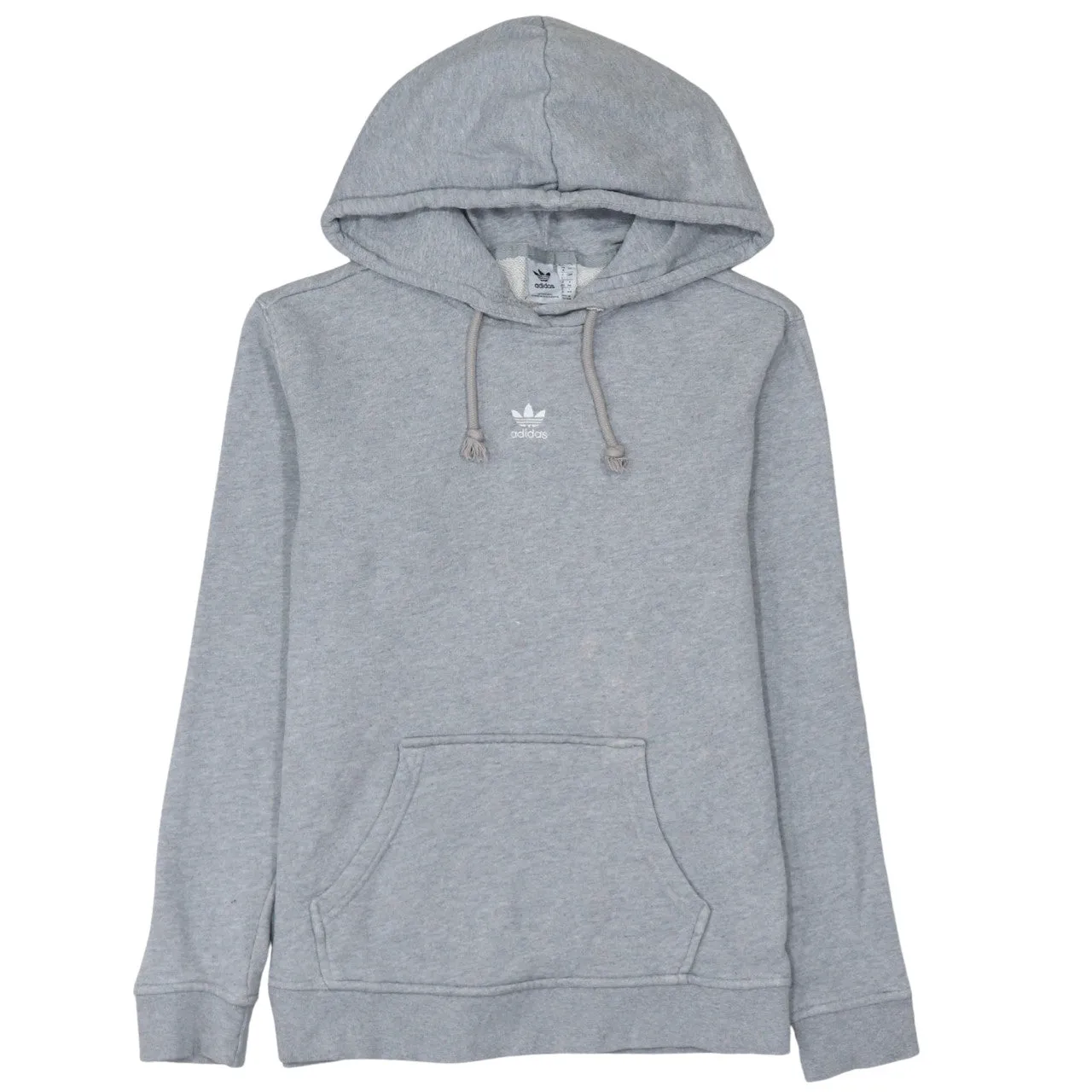 Adidas 90's Drawstring Pockets Pullover Hoodie Small Grey sold by Vintage Club