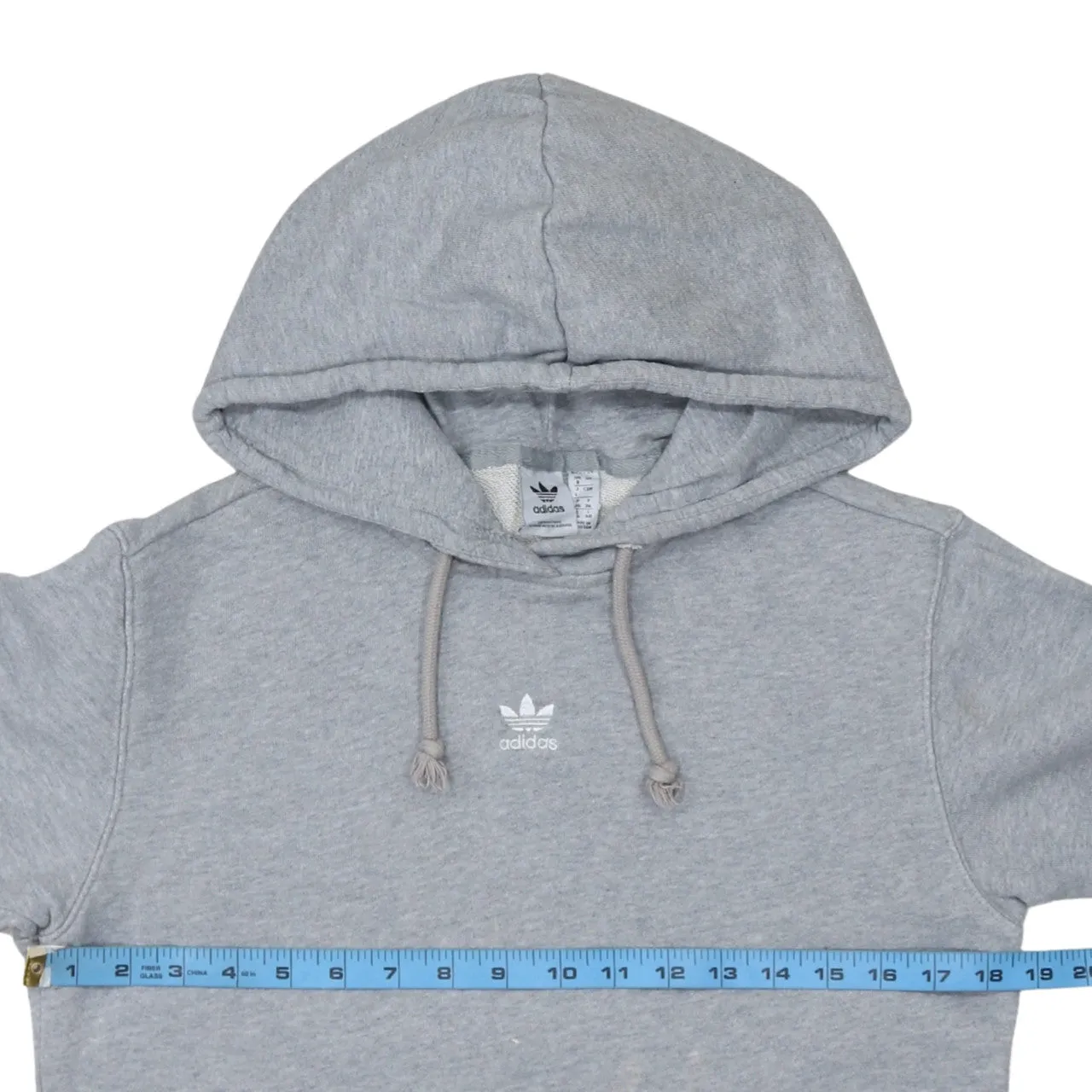 Adidas 90's Drawstring Pockets Pullover Hoodie Small Grey sold by Vintage Club product image thumbnail 5